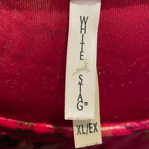 White Stag Floral Print Long Sleeve Velvety Pullover Blouse Red Size Xl - Picture 7 of 9